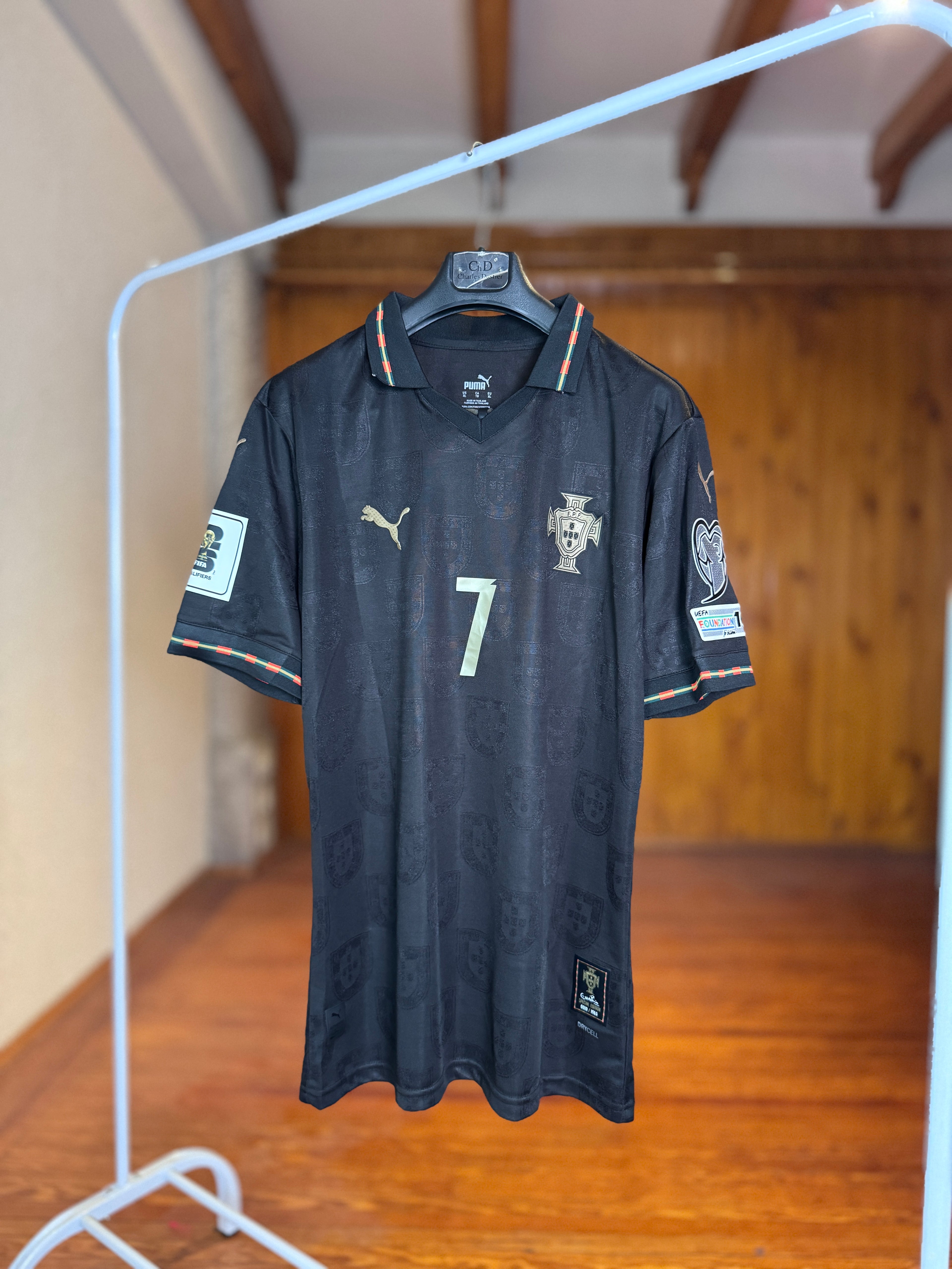 Camiseta Portugal Alternativa Negra "Pantera Negra" - Ronaldo #7