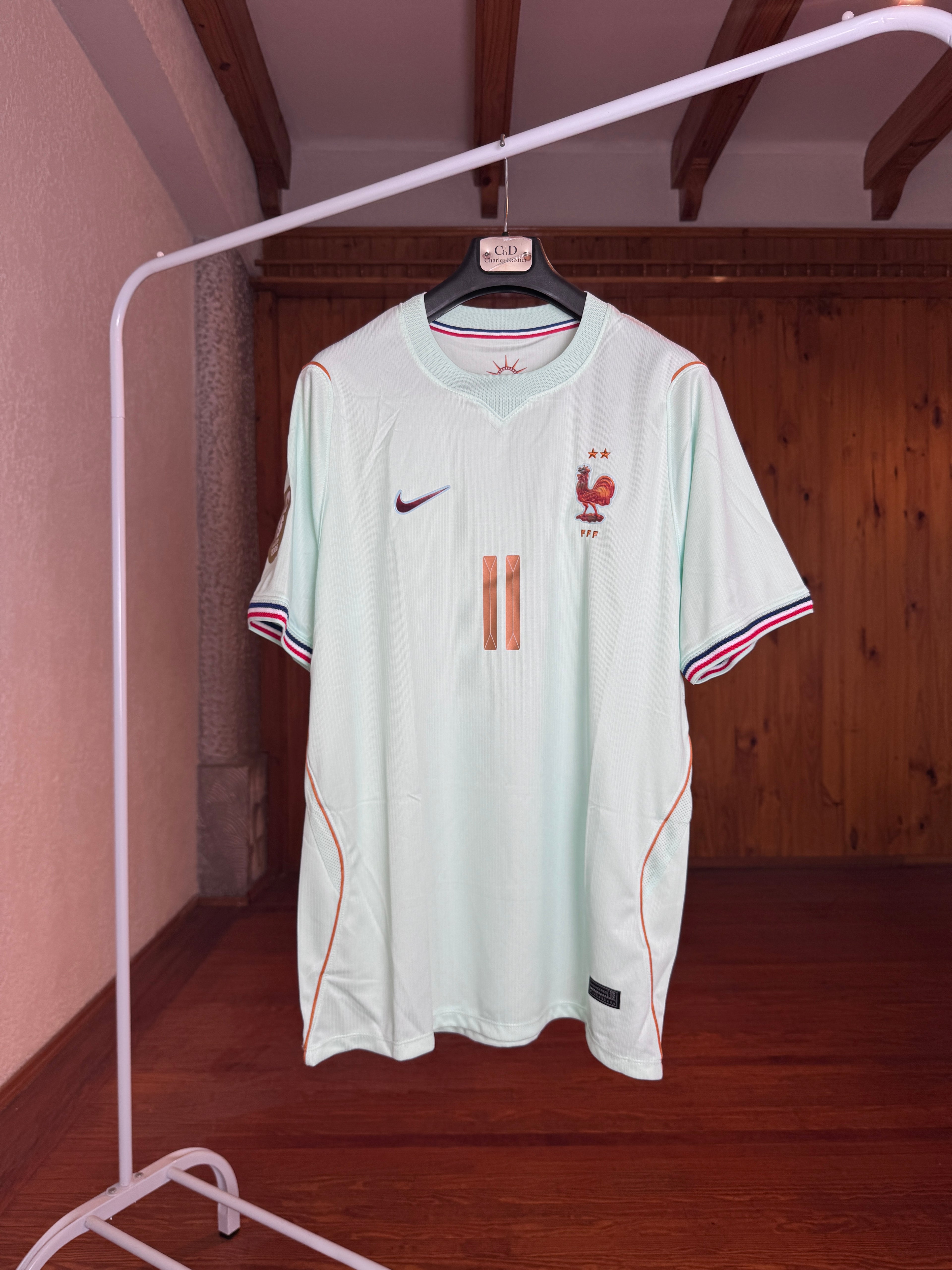 Camiseta Francia alternativa verde menta Olise #11 frente