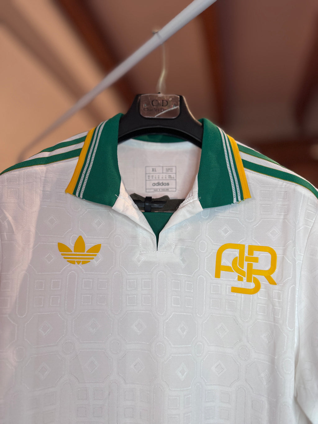 Camiseta AS Roma x Adidas Originals - Edición Retro Blanca Verde
