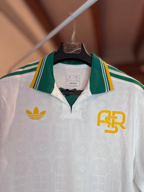 Camiseta AS Roma x Adidas Originals - Edición Retro Blanca Verde