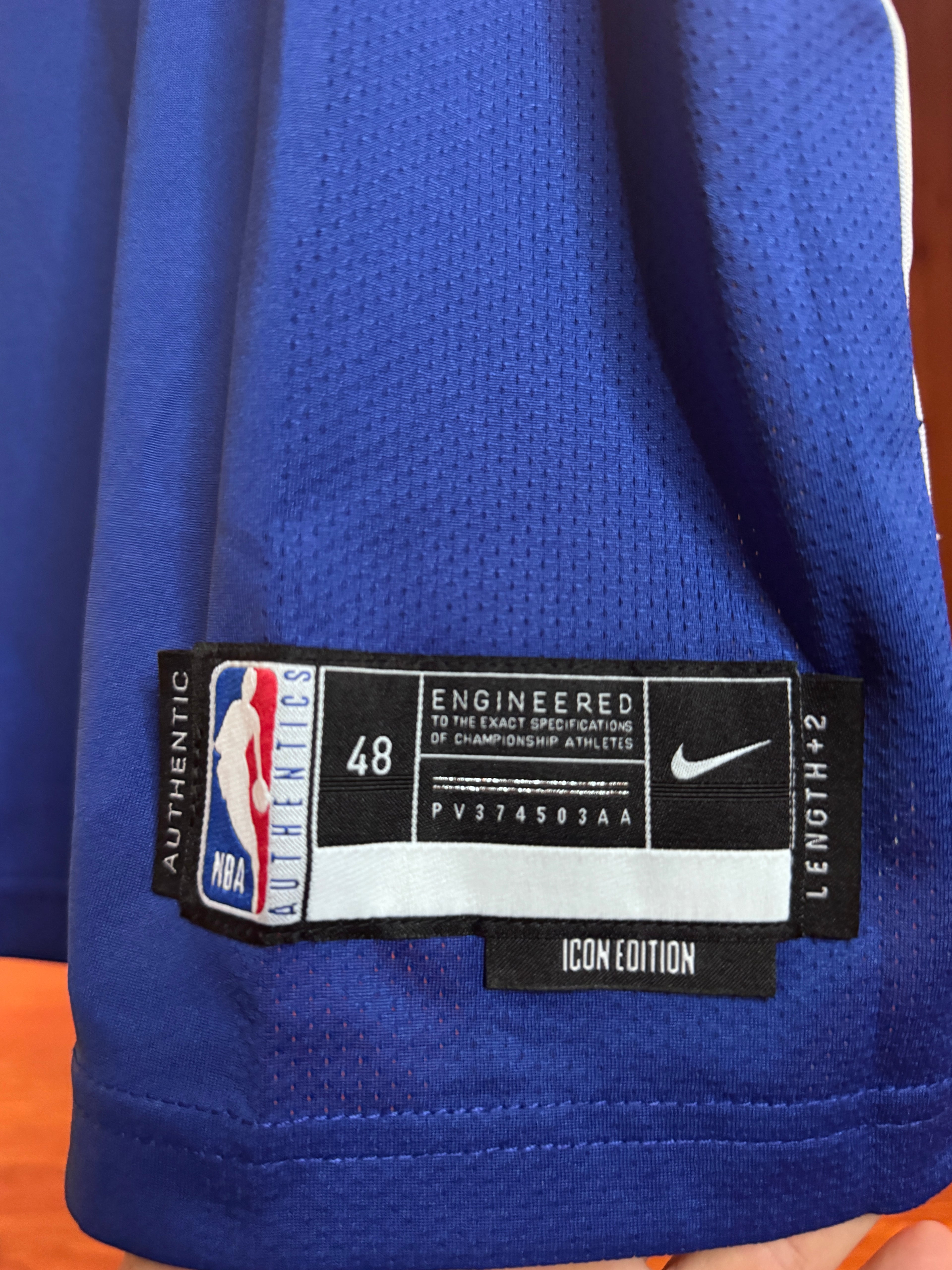 Etiqueta NBA Authentic Icon Edition talle 48 Nike
